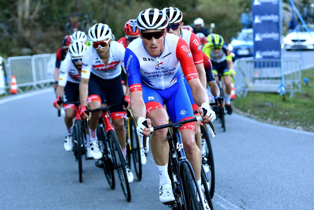 MONCHIQUE PORTUGAL FEBRUARY 17 Stefan Kng of Switzerland and Team Groupama FDJ competes during the 48th Volta Ao Algarve 2022 Stage 2 a 1824km stage from Albufeira to Alto Da Foia Monchique 890m VAlgarve2022 on February 17 2022 in Monchique Portugal Photo by Luc ClaessenGetty Images