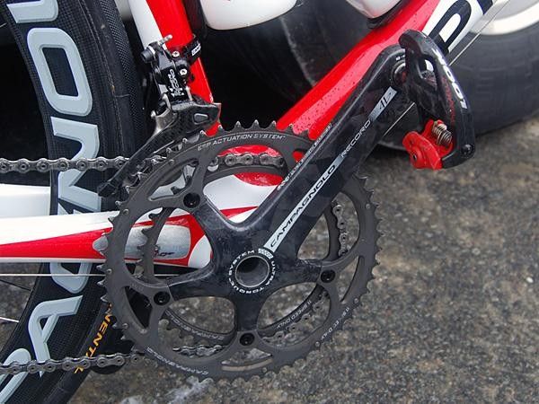 This crank is fitted with standard gearing for now but Sunday will almost certainly bring a bigger inner ring.
