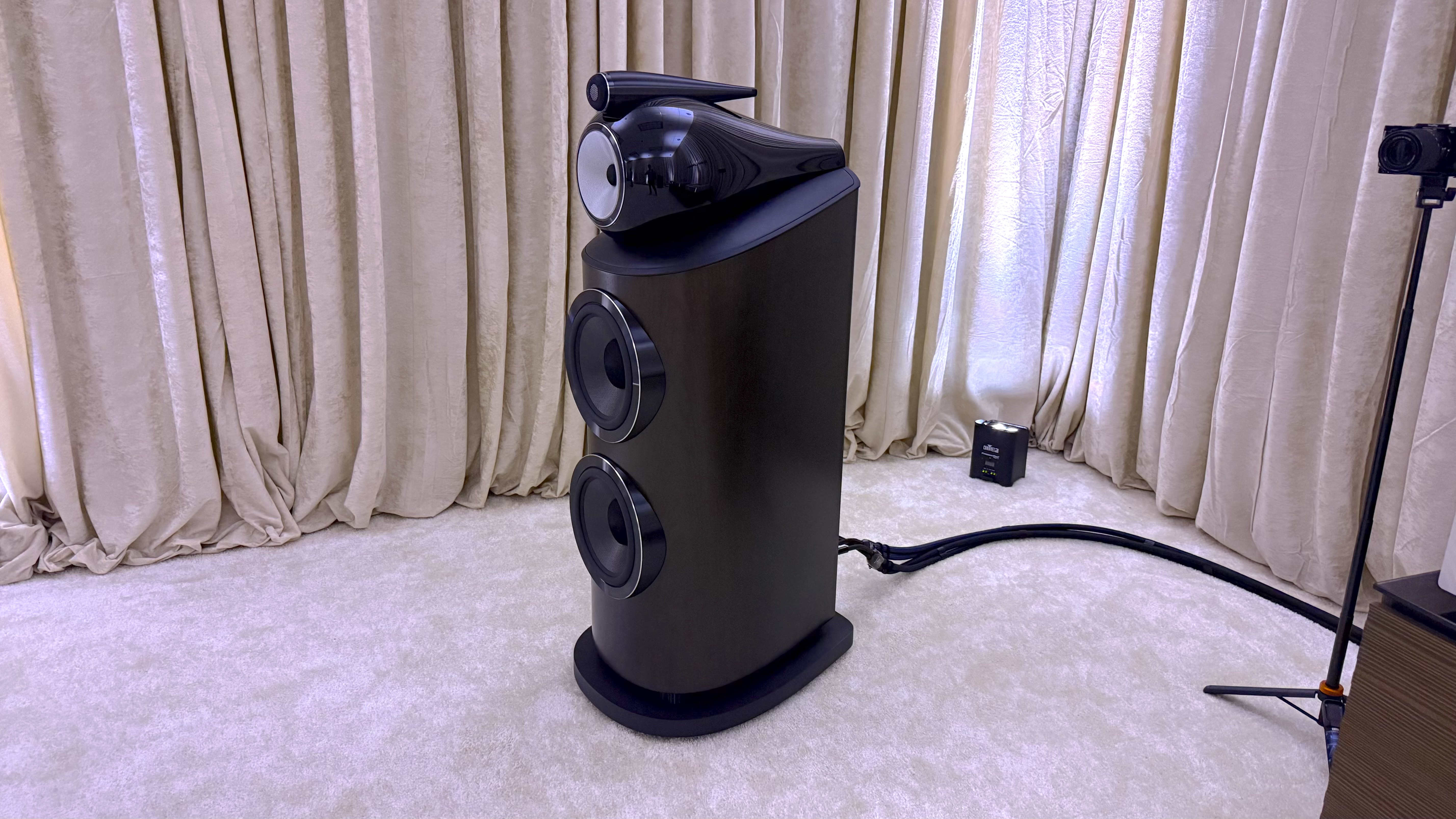 A view of a single Bowers &amp;amp; Wilkins 801 D5 speaker