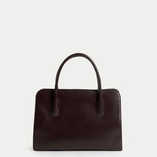 Burgundy Faux Leather Shoulder Bag