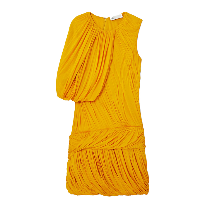 Sheer Jersey Goddess Dress in Orange, Size 2