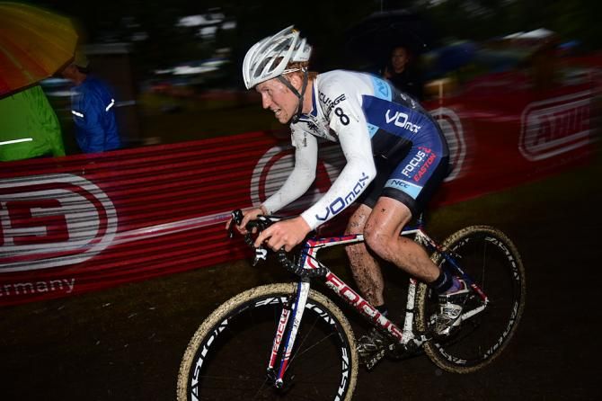 Stephen Hyde (Jam Fund) having a great race as the rain came down