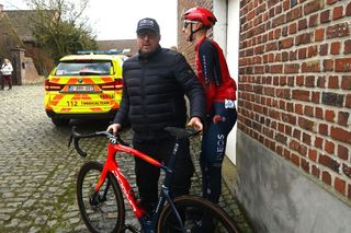 Ben Turner was injured after being involved in a crash at Omloop Het Nieuwsblad