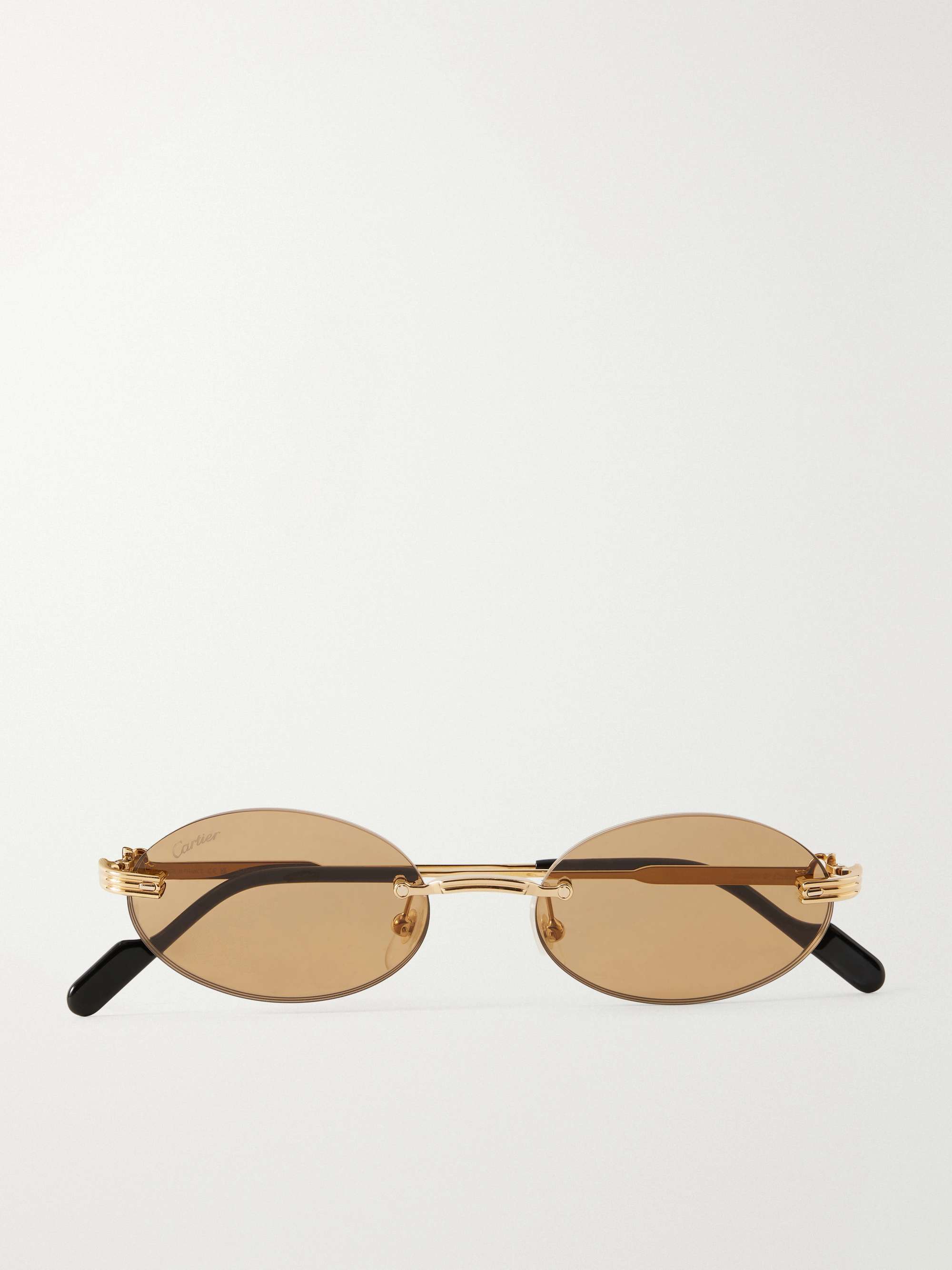 Rounded-Frame Metal Sunglasses