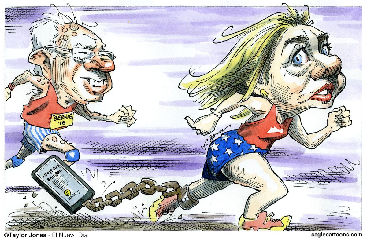 Political cartoon U.S. Hillary Clinton Benghazi | The Week, image size:1200x789