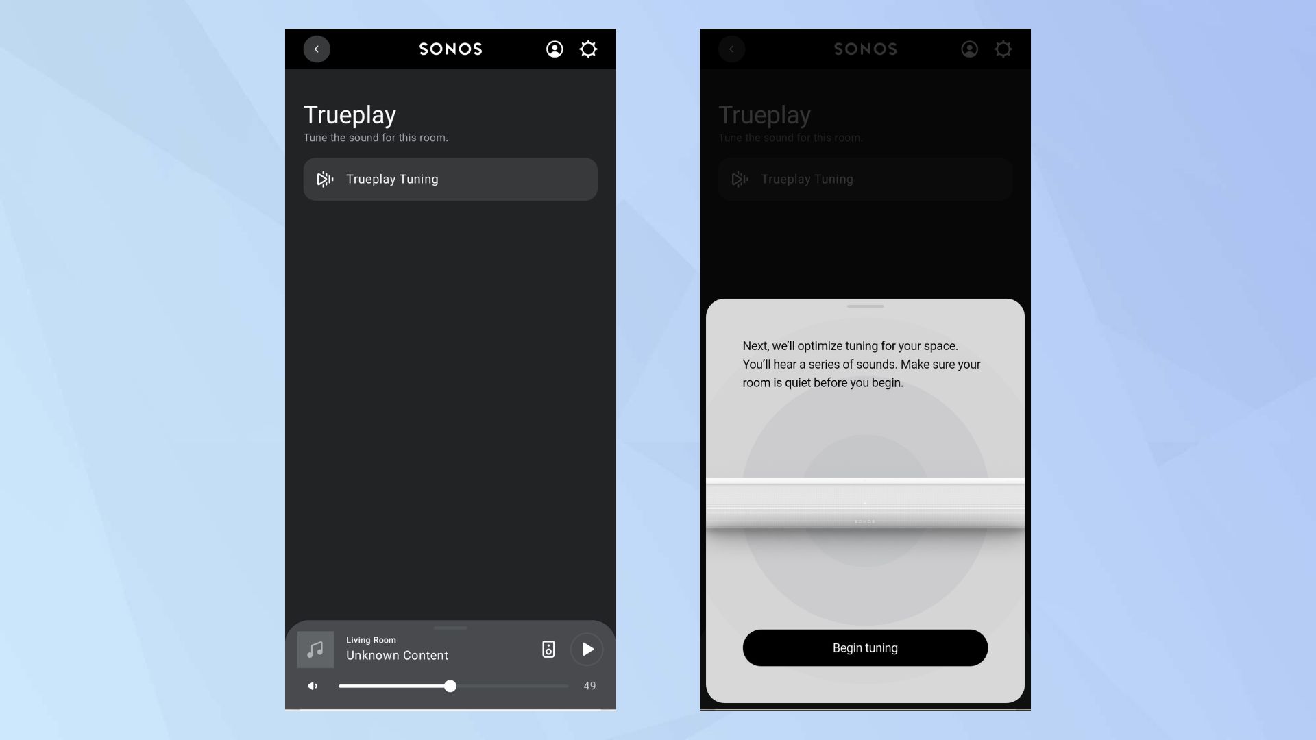 Sonos Arc Ultra settings app