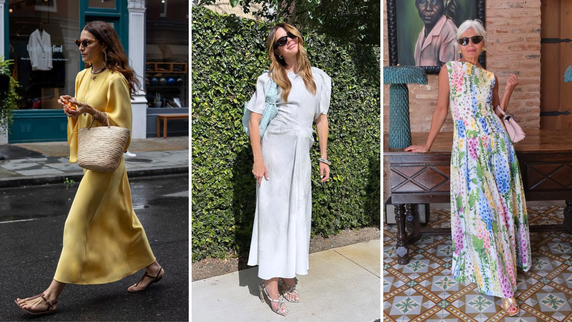 Influencers wearing spring work dresses 