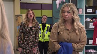 Laura Neelan is arrested in Coronation Street. 