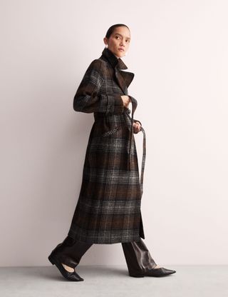 British Pure Wool Double Breasted Wrap Coat