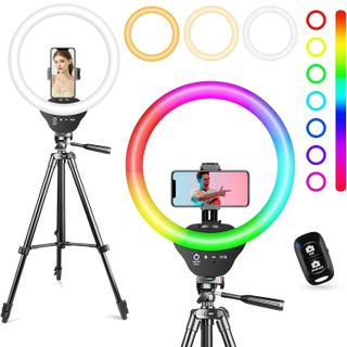 Sensyne 10'' RGB Ring Light with 50'' Extendable Tripod Stand