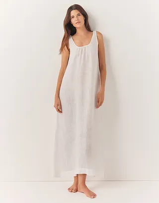 Perusahaan Putih, Gaun Tidur Midi Kasa Linen