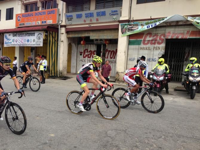 Thomas Rabou (OCBC) rolls out for the start of stage 2 at Tour de Langkawi