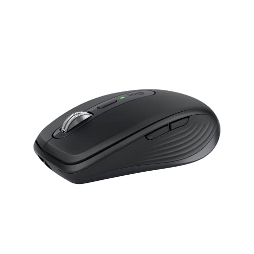 Logitech Mx Anywhere 3s Compact Wireless Mouse, Fast Scrolling, 8k Dpi Any-Surface Tracking, Quiet Clicks, Programmable Buttons, Usb C, Bluetooth, Windows Pc, Linux, Chrome, Mac - Graphite