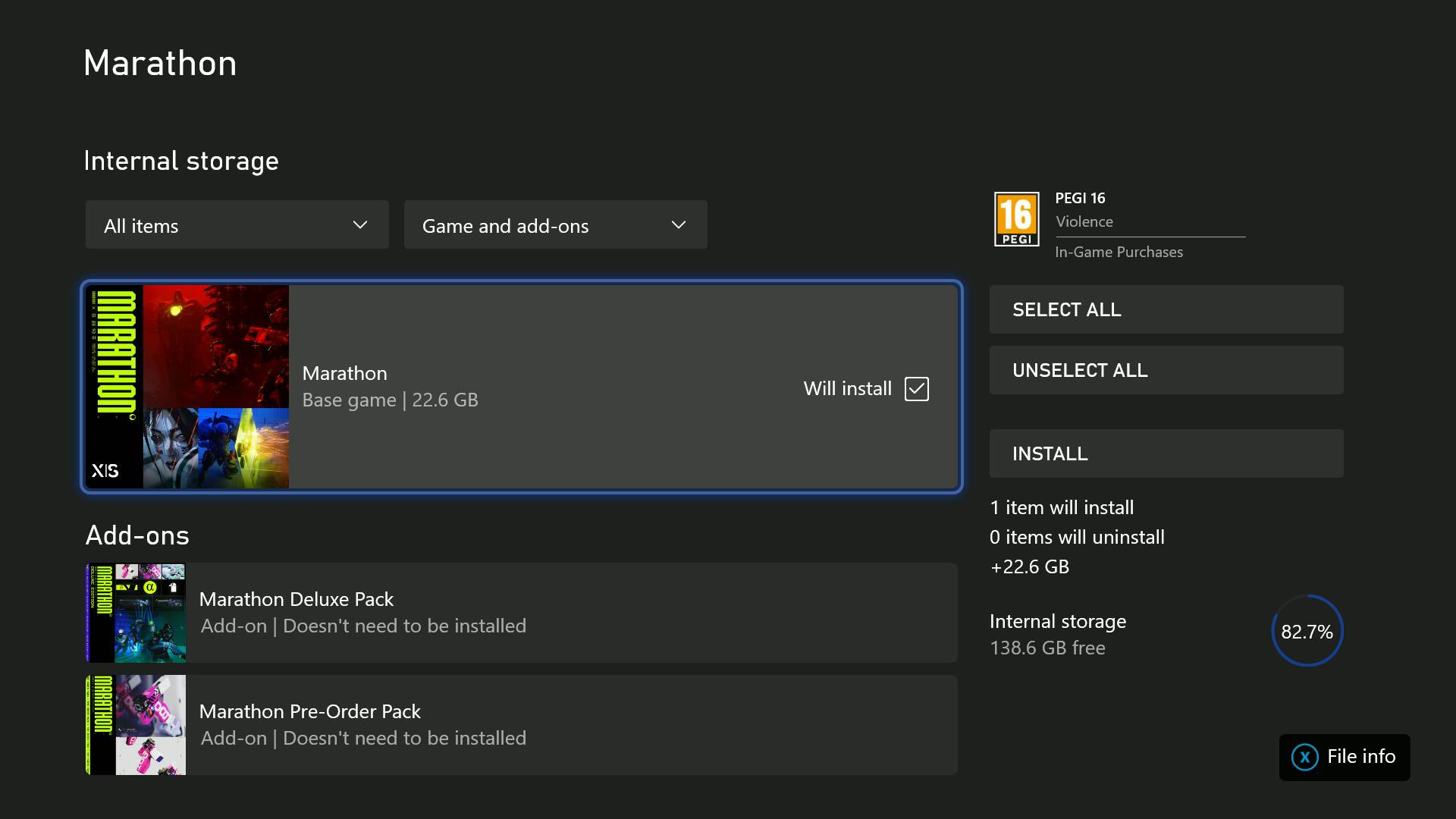 Marathon pre-install on Xbox