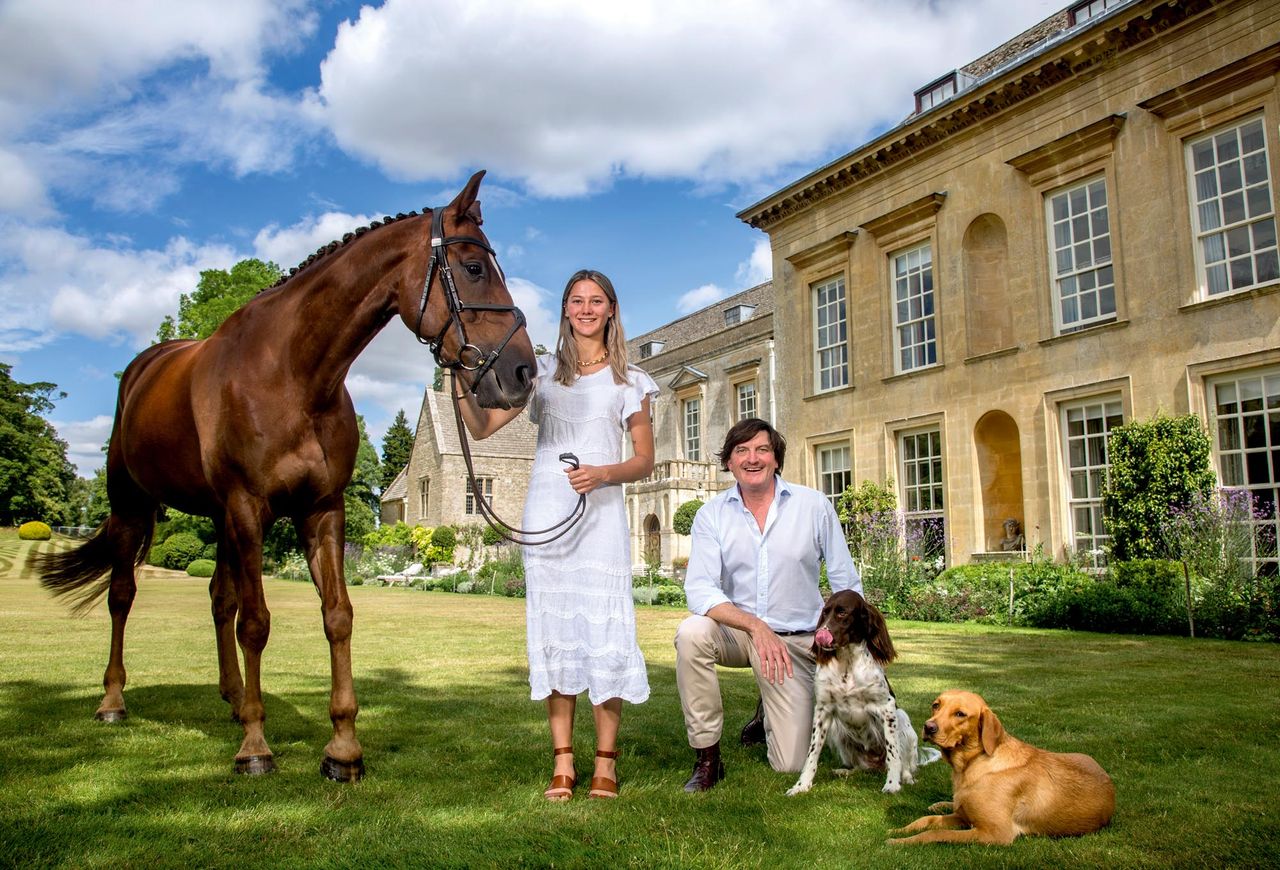 David Howden and his daughter Jemima at the Cornbury Park. Photo by Mark Williamson.