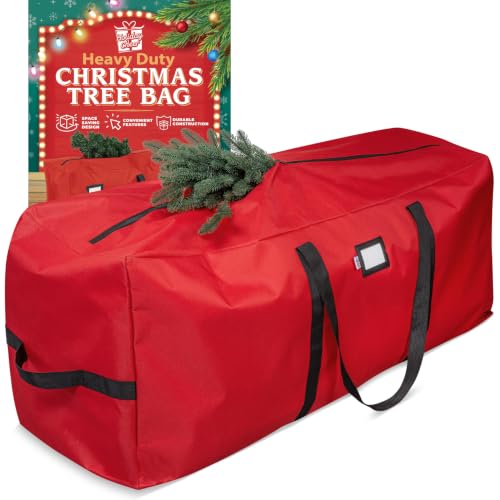 Holiday Cheer Christmas Tree Storage Bag &amp;ndash; Heavy Duty Christmas Tree Bag Fits Up to 9ft Tall Artificial Christmas Tree, Waterproof With Durable Handles &amp;amp; Zipper &amp;ndash; Xmas Tree Storage Bag (red)