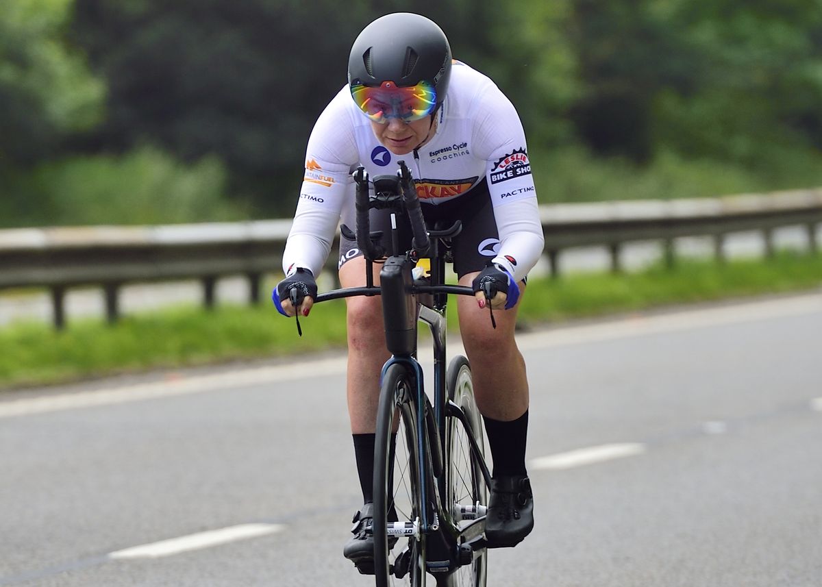 Christina Mackenzie during her record breaking ride from Land&#039;s End to John O&#039;Groats 