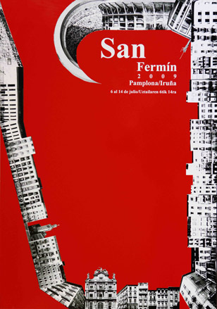 One of the 2009 Pamplona Festival's high-colour posters