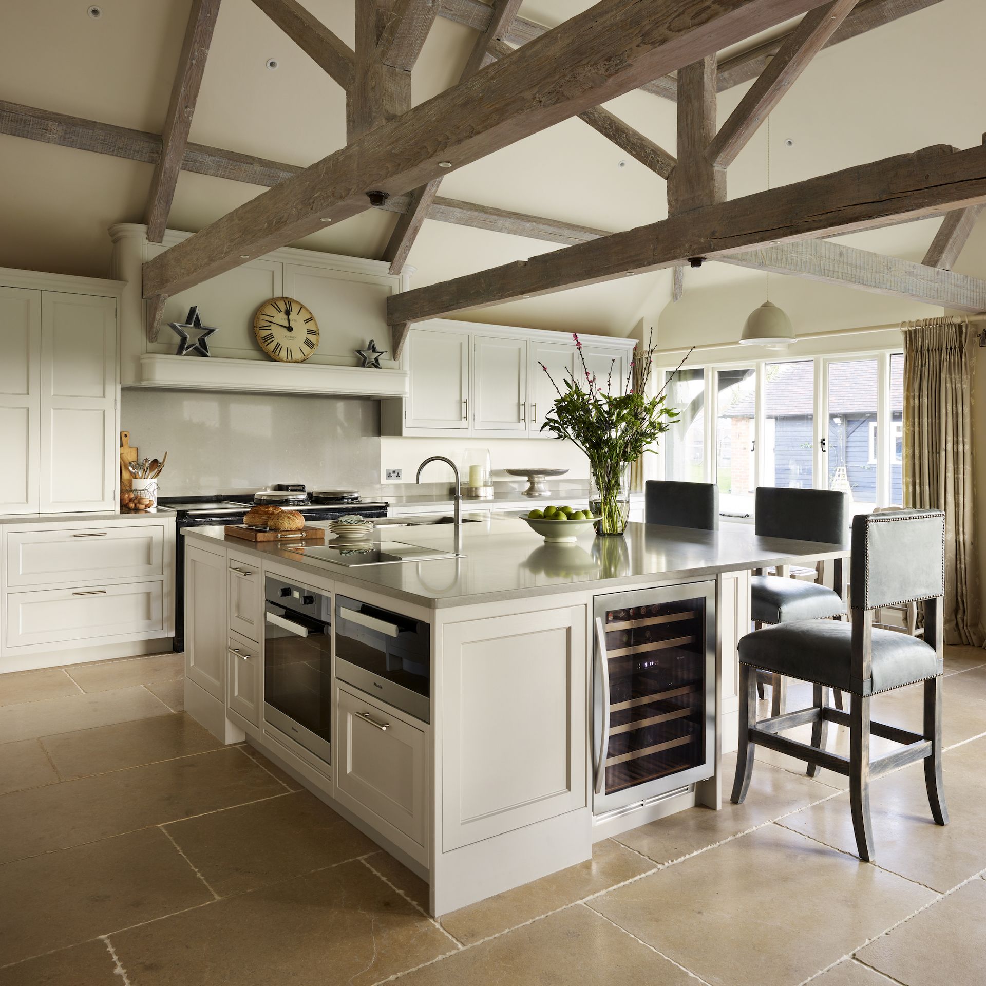 farmhouse kitchen with modern appliances