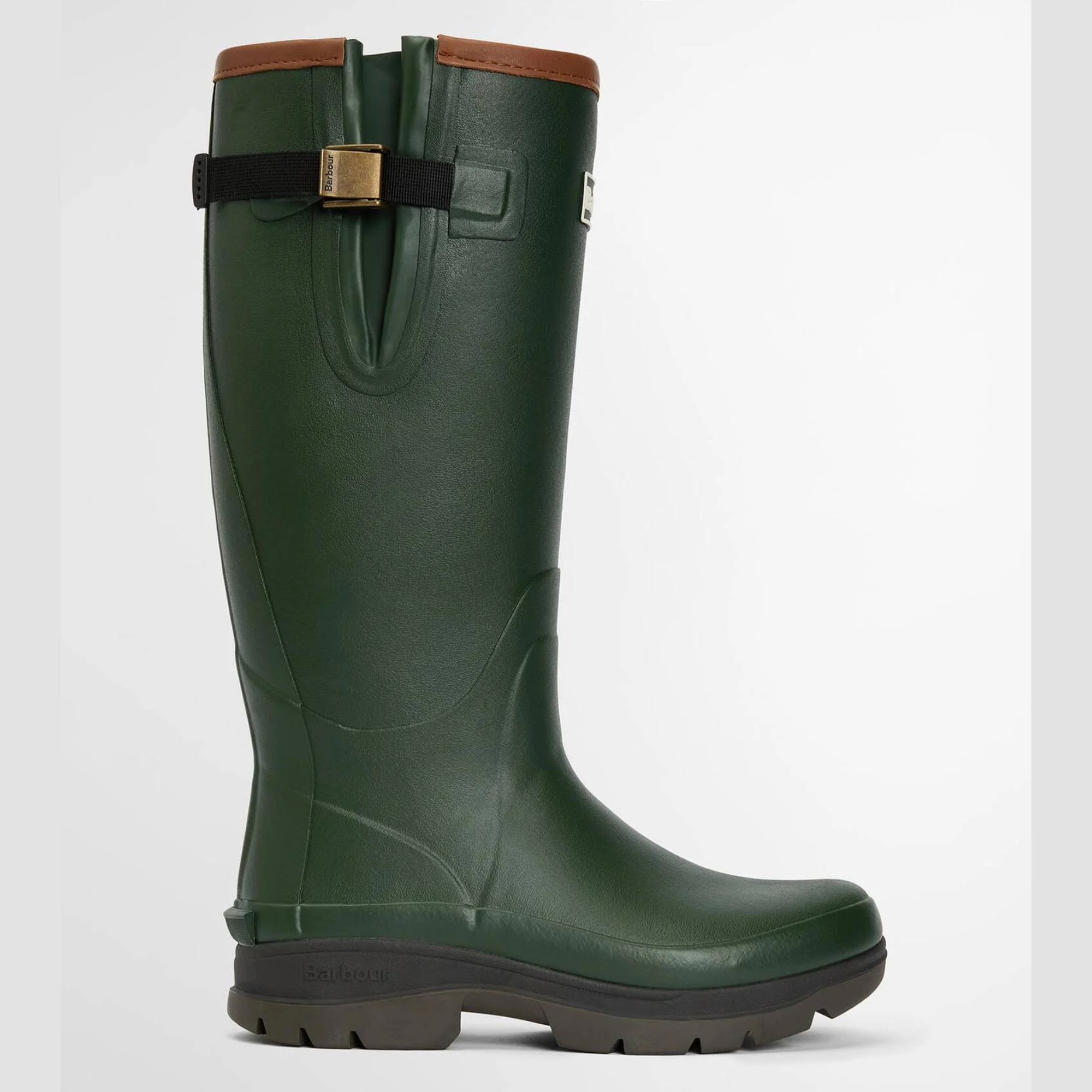 Barbour Tempest rubber wellington boots with neoprene lining and brass side adjuster