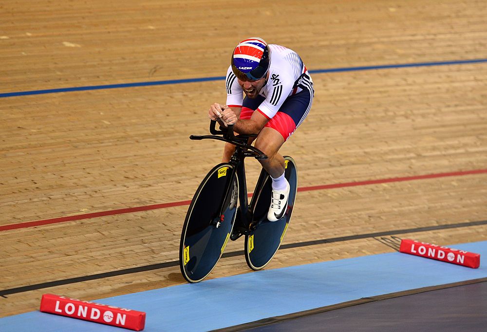 Mark Cavendish of Great Britain races in the Individual Pursuit during the Men's Omnium