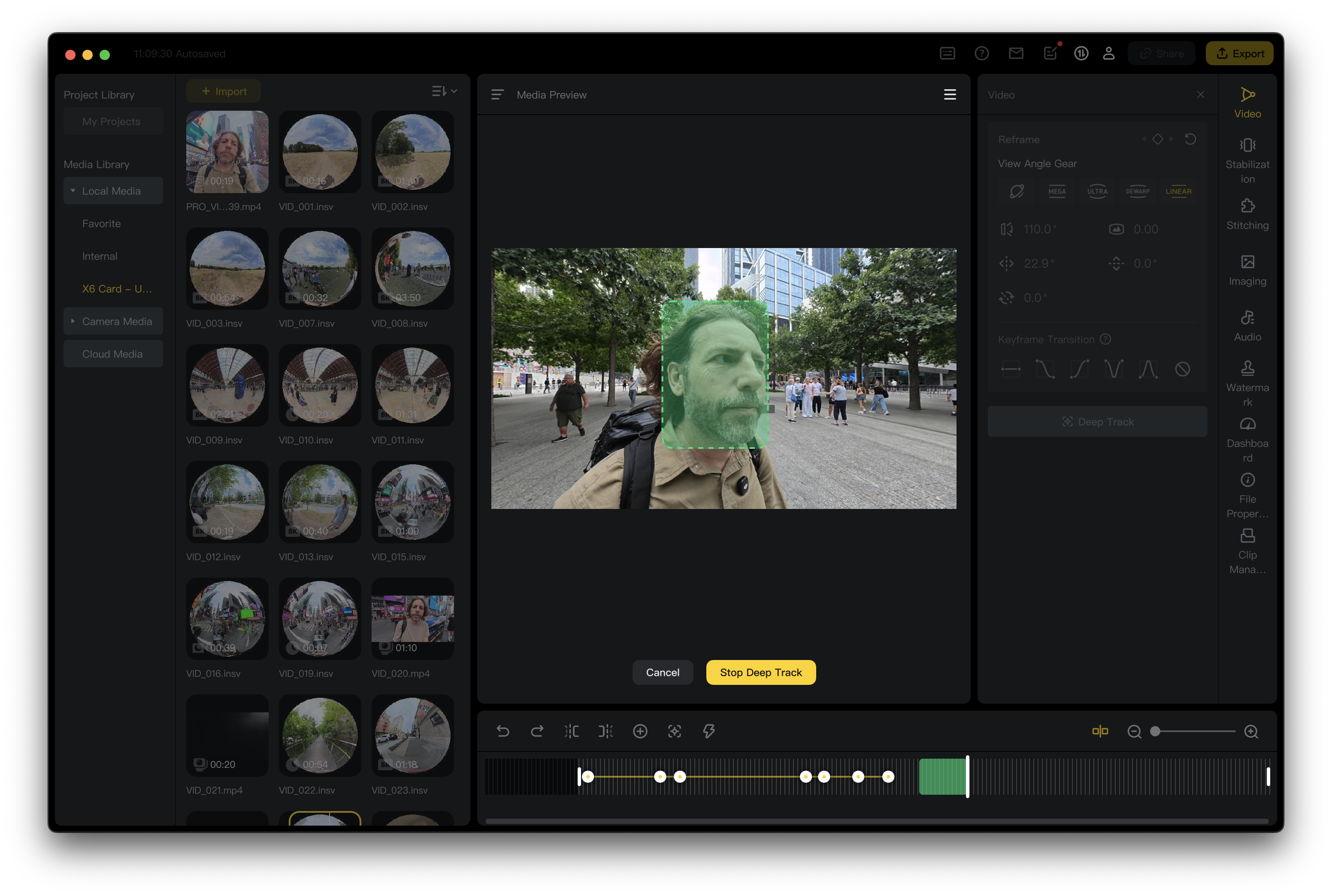 Insta360 Studio in use
