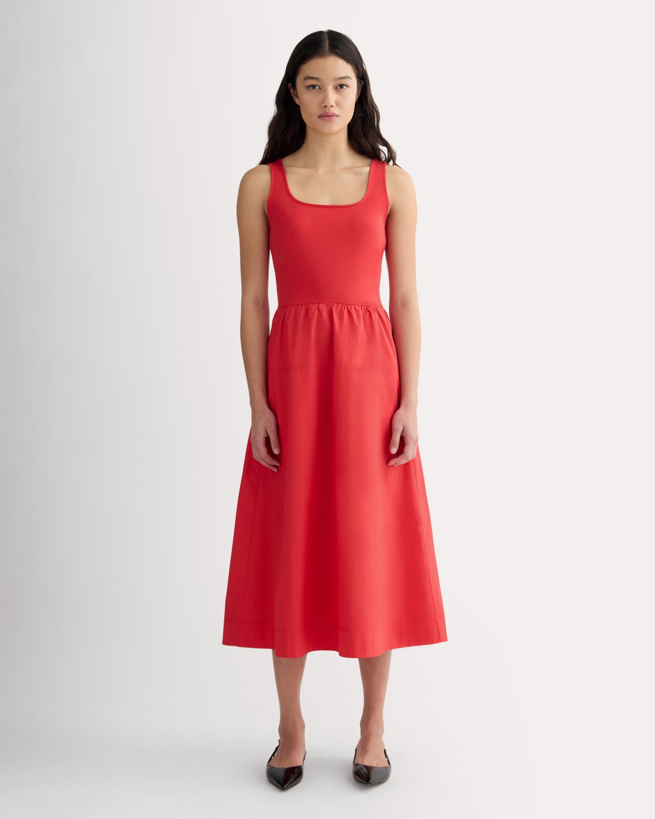 Maxi cotton poplin dress