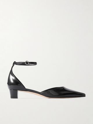 Perrine Glossed-Leather Pumps