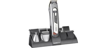 barber set with electric trimmer and steel