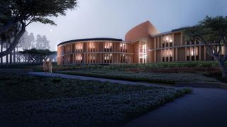 Render of Rwanda Institute for Conservation Agriculture campus, Bugesera