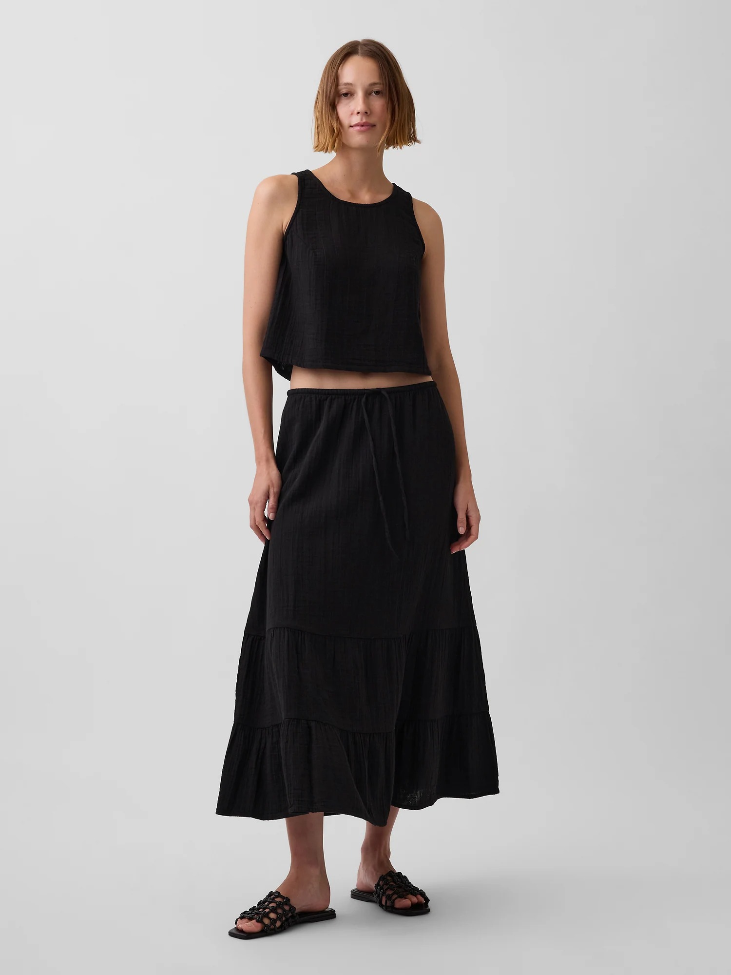 Gap, Cotton Gauze Tiered Easy Maxi Skirt