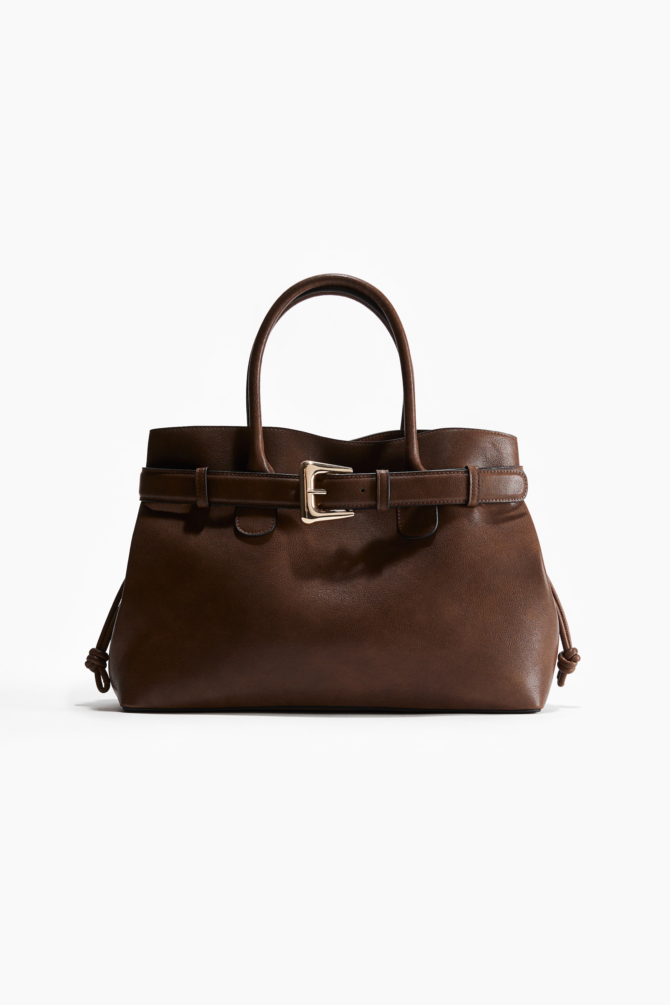 Belt-Detail Tote Bag - Dark Brown