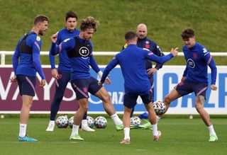 England players take part in a training session on Monday