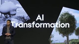 A screenshot from EA Investors Day. Text reads 'AI Transformation'