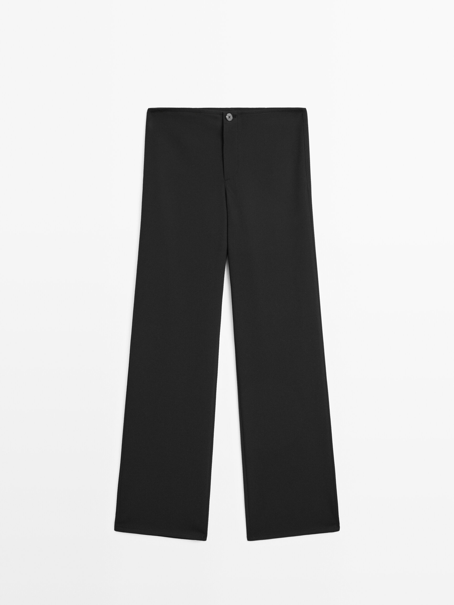 Mid-Waist Straight-Leg Trousers