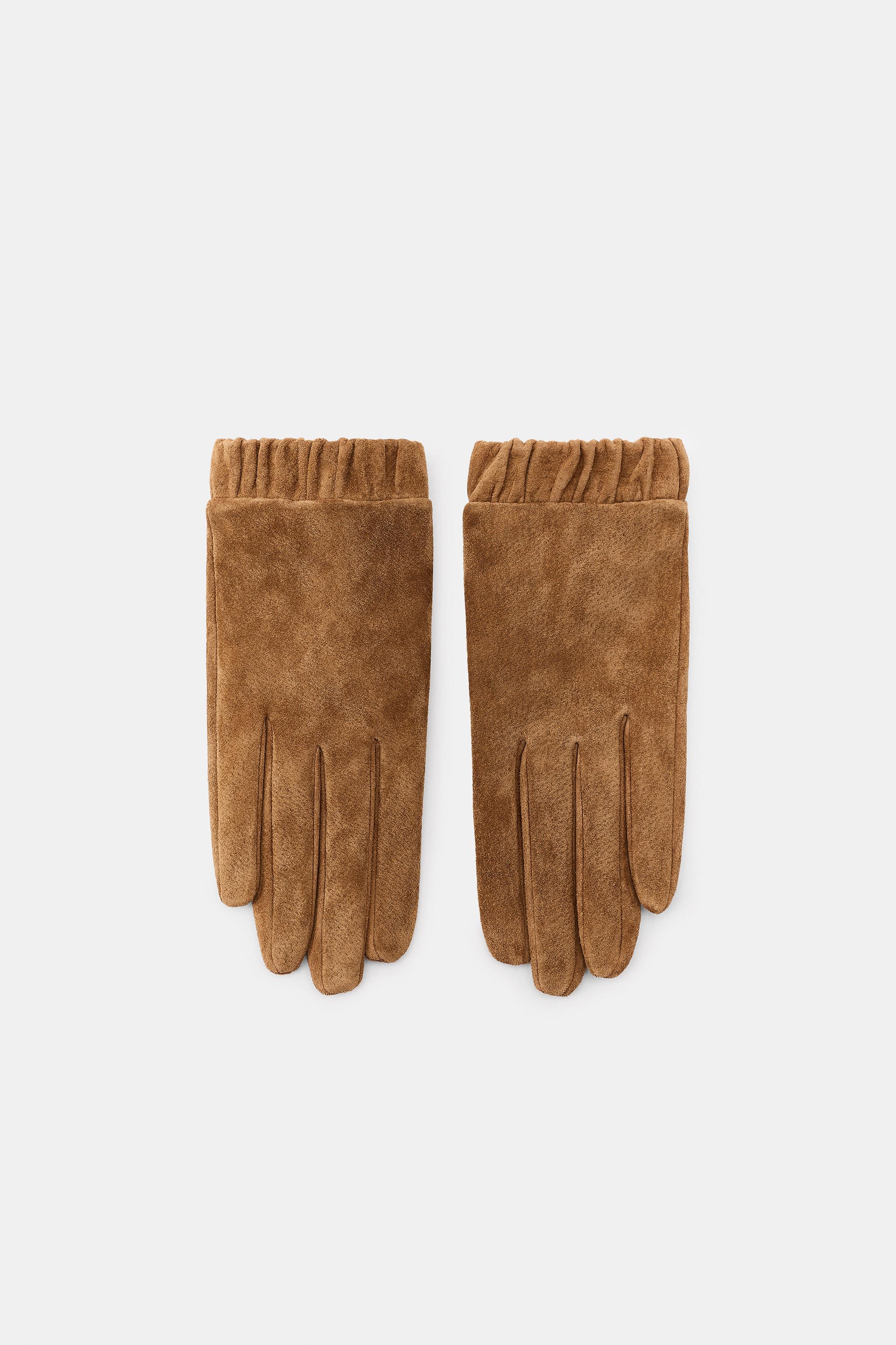 100% Ruched Suede Gloves