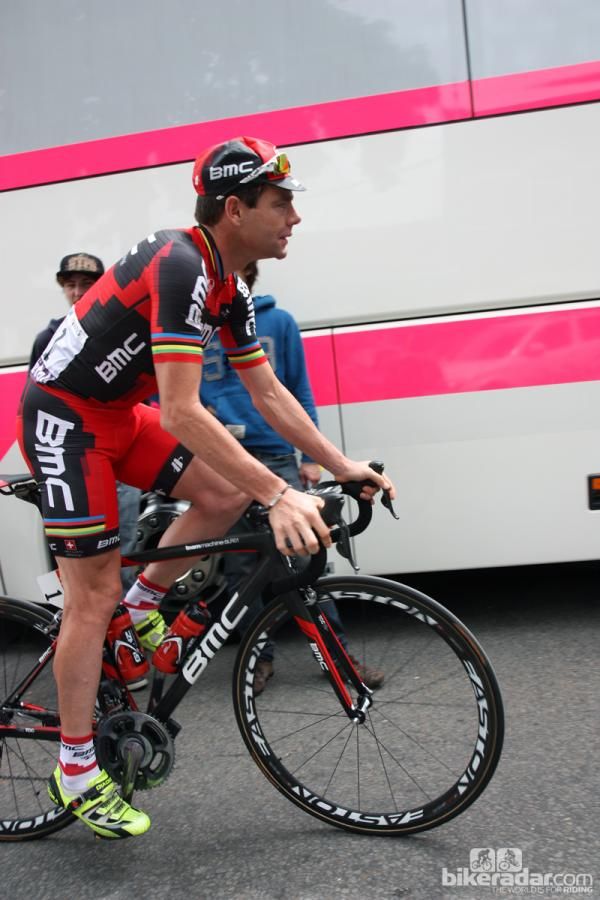 Defending Tour de France champion Cadel Evans (BMC) prefers BMC's TeamMachine SLR01.
