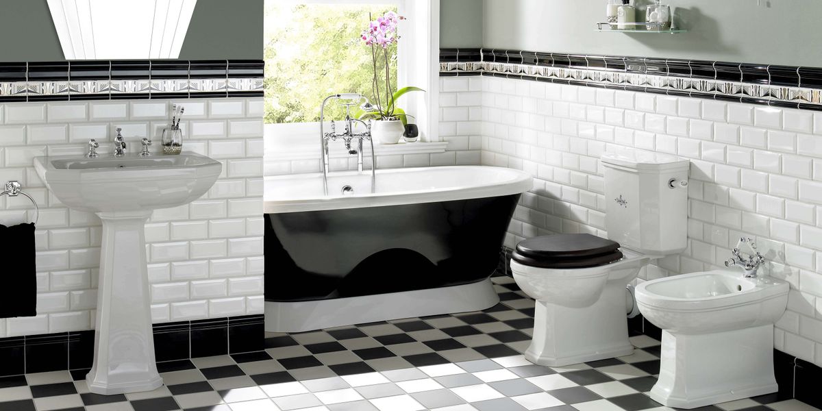 Black Bathroom Ideas 25 Monochrome Looks To Inspire Real Homes - What Color Goes Well With Black And White Bathroom Tiles
