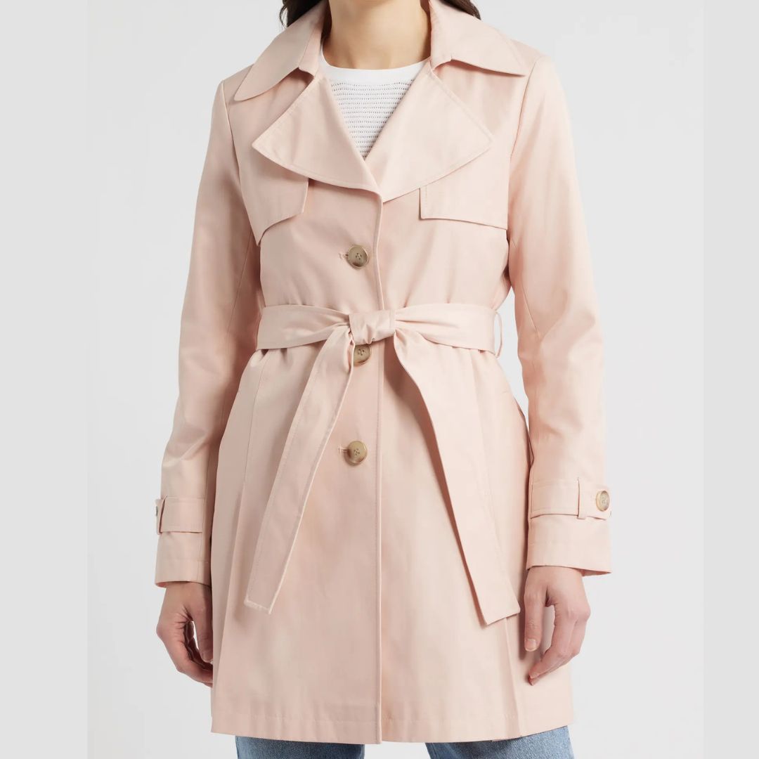 Via Spiga Water Resistant Cotton Blend Trench