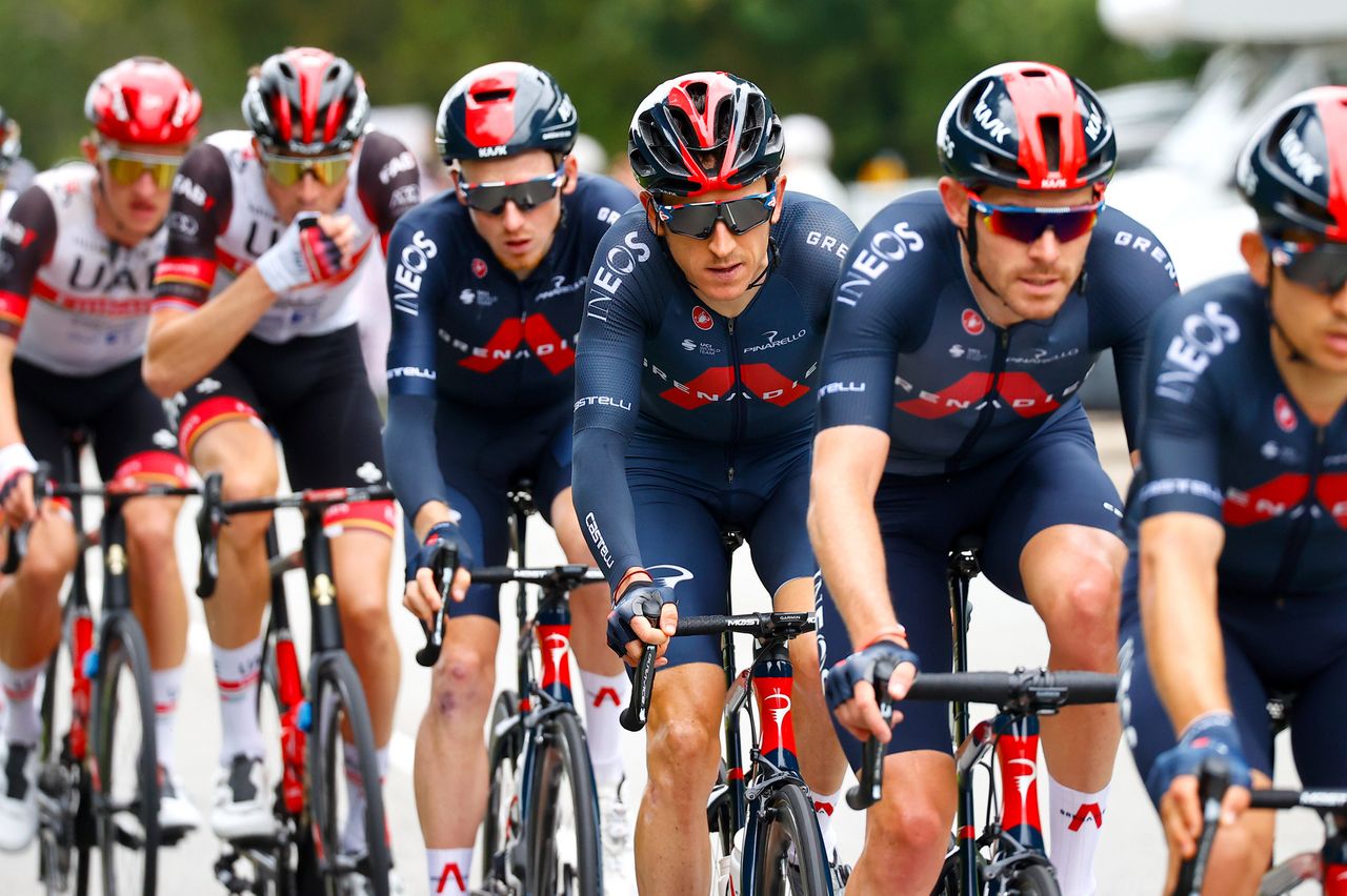 Tour de France 2021 108th Edition 1st stage Brest Landerneau 1978 km 26062021 Geraint Thomas GBR Ineos Grenadiers Tao Geoghegan Hart GBR Ineos Grenadiers photo Luca BettiniBettiniPhoto2021