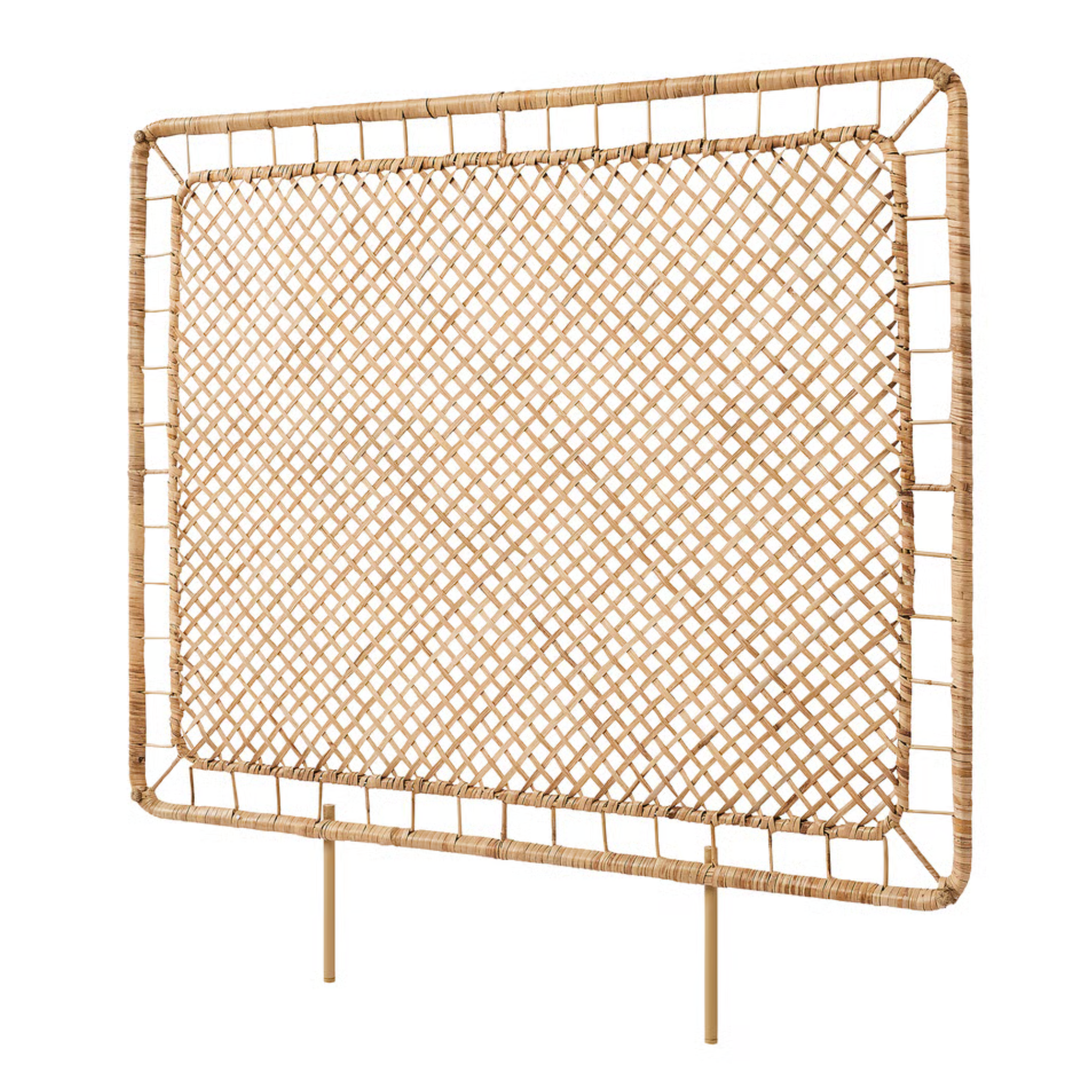 a rattan headboard