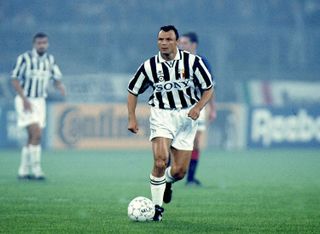Pietro Vierchowod in action for Juventus in the 1995/96 season.