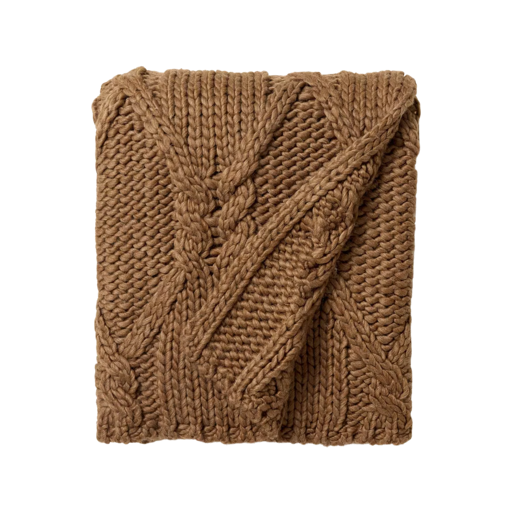 a brown knit throw blanket