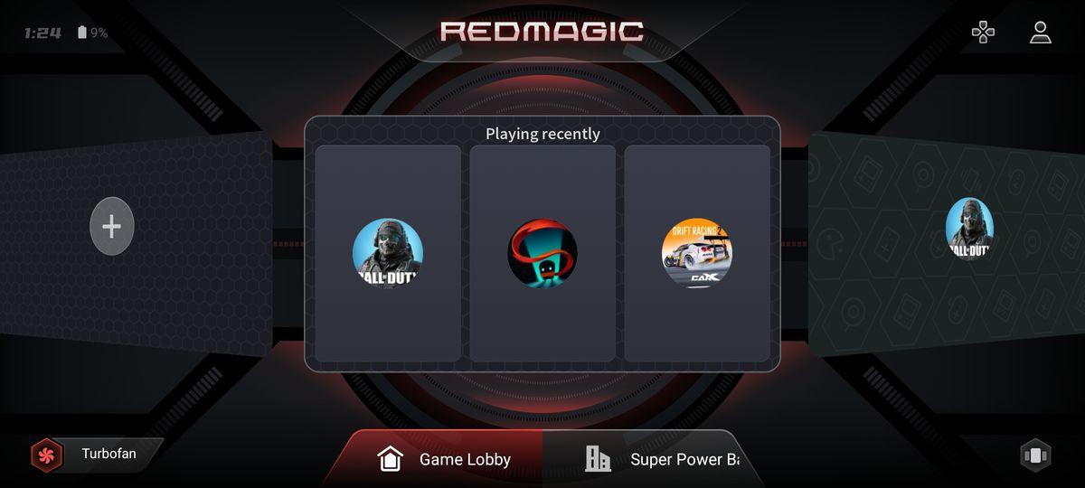 RedMagic 7 phone Game Lobby interface screenshot