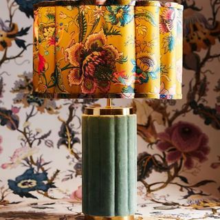A floral patterned lampshade from Anthropologie