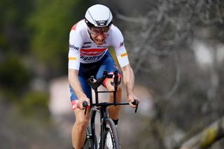 ALES FRANCE FEBRUARY 06 Bauke Mollema of Netherlands and Team Trek Segafredo sprints during the 52nd toile De Bessges Tour Du Gard 2022 Stage 5 a 11km individual time trial from Als to Als lErmitage ITT EDB2022 on February 06 2022 in Als France Photo by Luc ClaessenGetty Images