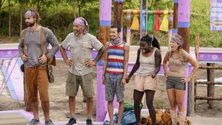 Jonathon Young, Mike Turner, Romeo Escobar, Maryanne Oketch and Lindsay Dolashewich on Survivor