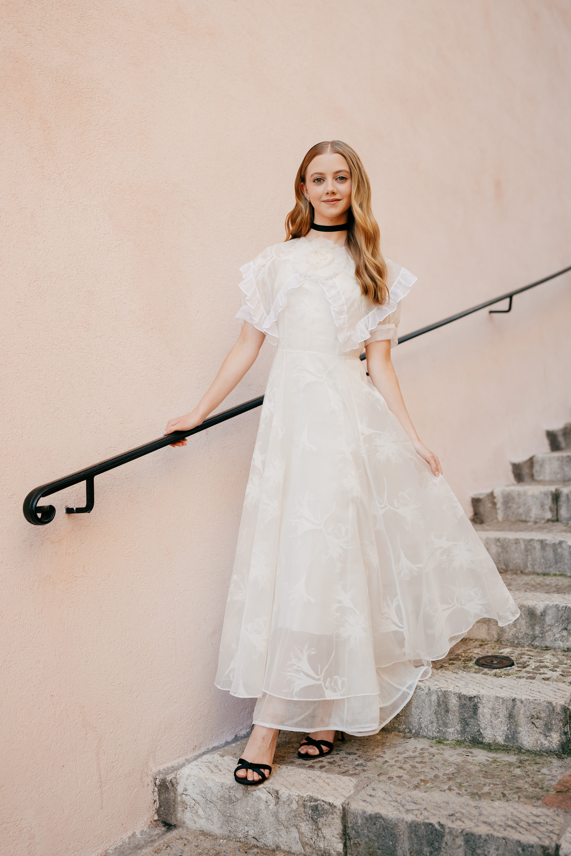 Evie Templeton wearing Rodarte 2025 at the 2026 Cannes Film Festival for "Victorian Psycho" photographed by Oliver Holms.