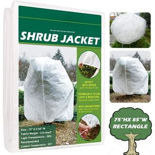 Plant Cover Freeze Protection Frost Blanket for Plants Trees Shrubs-Reusable Shrub Covers Jacket With Zipper Drawstring