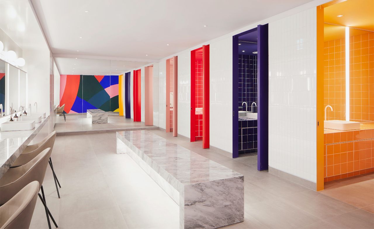 First floor view featuring coloured bathrooms in The Conran Shop in South Korea